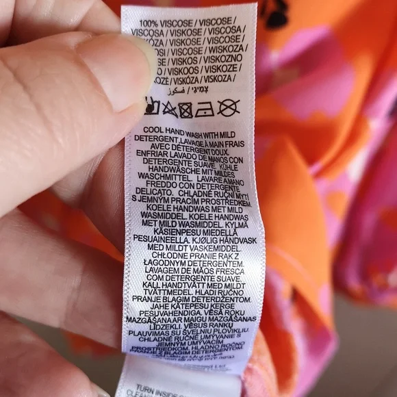 Never Fully Dressed orange & pink long sleeved blouse, size XXL - Picture 9 of 13